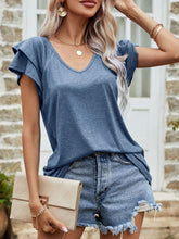 Load image into Gallery viewer, Sunday Love Layered Flutter Sleeve V-Neck Top
