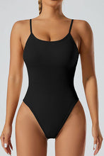Load image into Gallery viewer, Scoop Neck Spaghetti Strap Active Bodysuit
