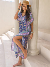 Load image into Gallery viewer, V-Neck Printed Slit Maxi Dress
