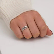 Load image into Gallery viewer, 925 Sterling Silver Engraved Bypass Ring
